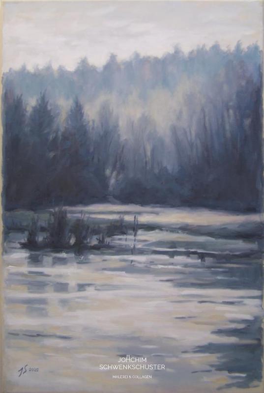 Ungeheuersee im Winter, 2020-2, Leinwand, 60x40