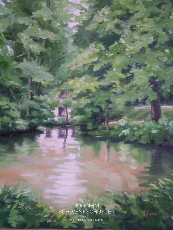 Schlosspark Bad Kreuznach im Sommer, 2013-6, Leinwand, 50x40