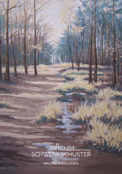 Waldweg im Herbst I, 2018-1, Leinwand, 70x50
