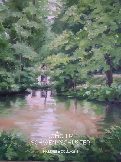 Schlosspark Bad Kreuznach im Sommer, 2013-6, Leinwand, 50x40